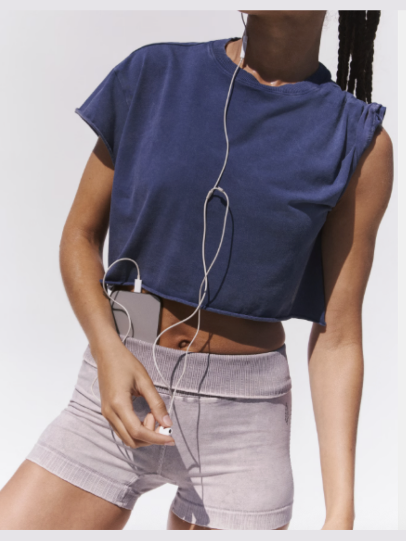 Hot Shot Cropped Tee - True Navy