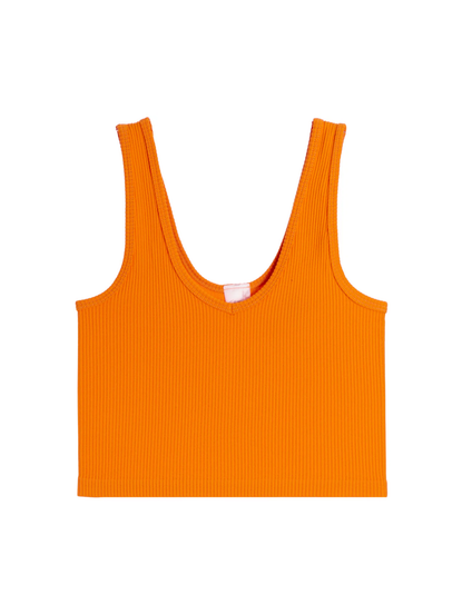 Ribbed Seamless Brami Tank - Orange Tiger
