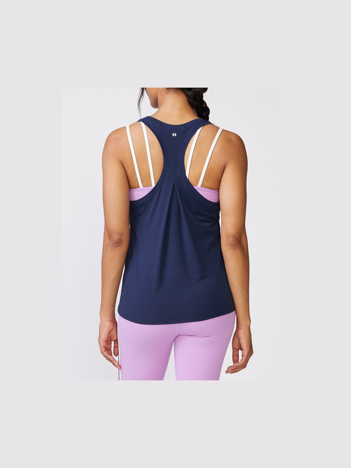 Pleat Back Racer Tank - Mood Indigo