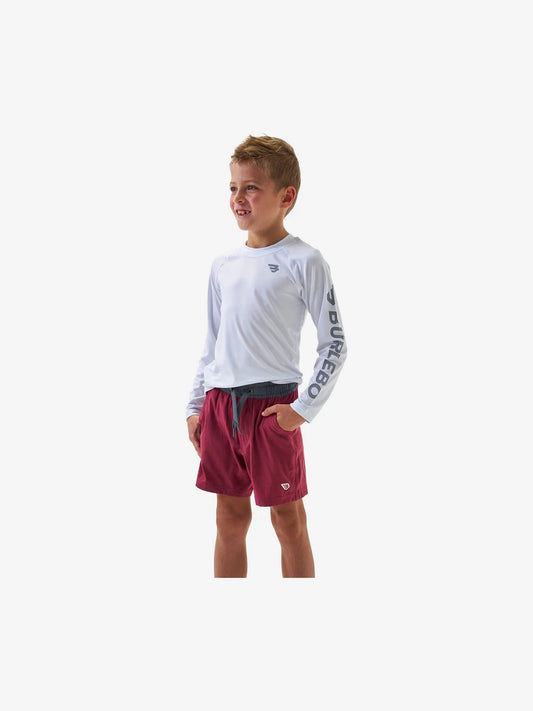 Youth Athletic Shorts - Heather Cardinal/ Vintage Camo Pocket