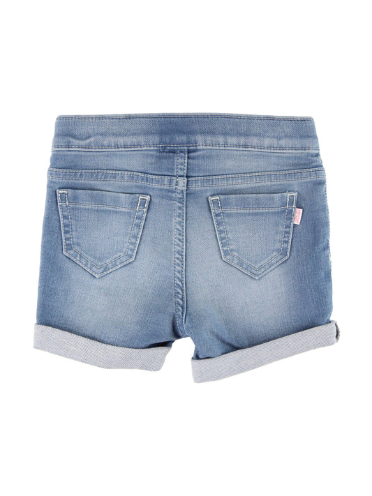 Girls Light Wash Denim Stretch Shorts