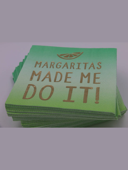 Cocktail Napkins | Margaritas Made Me Do It - Foil - 20ct