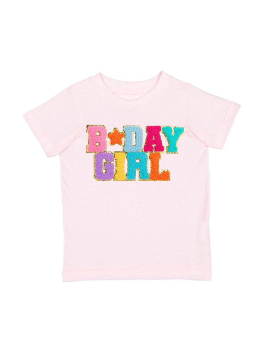 Birthday Girl Patch T-Shirt - Kids Short Sleeve Shirt