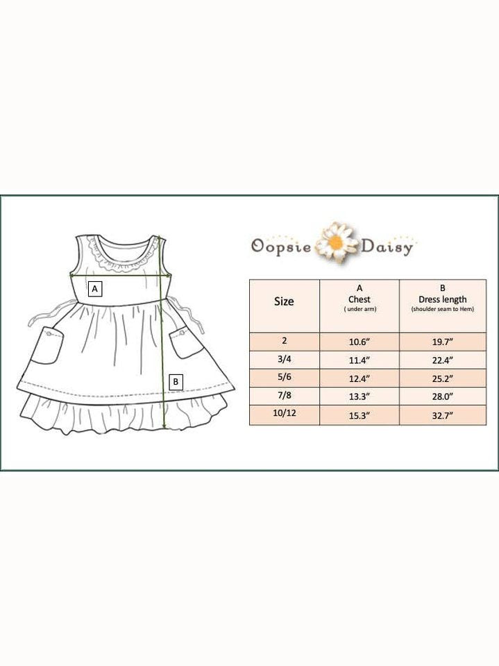 Kids Pink & Blue Floral Gingham Check Pocket Ruffle Dress