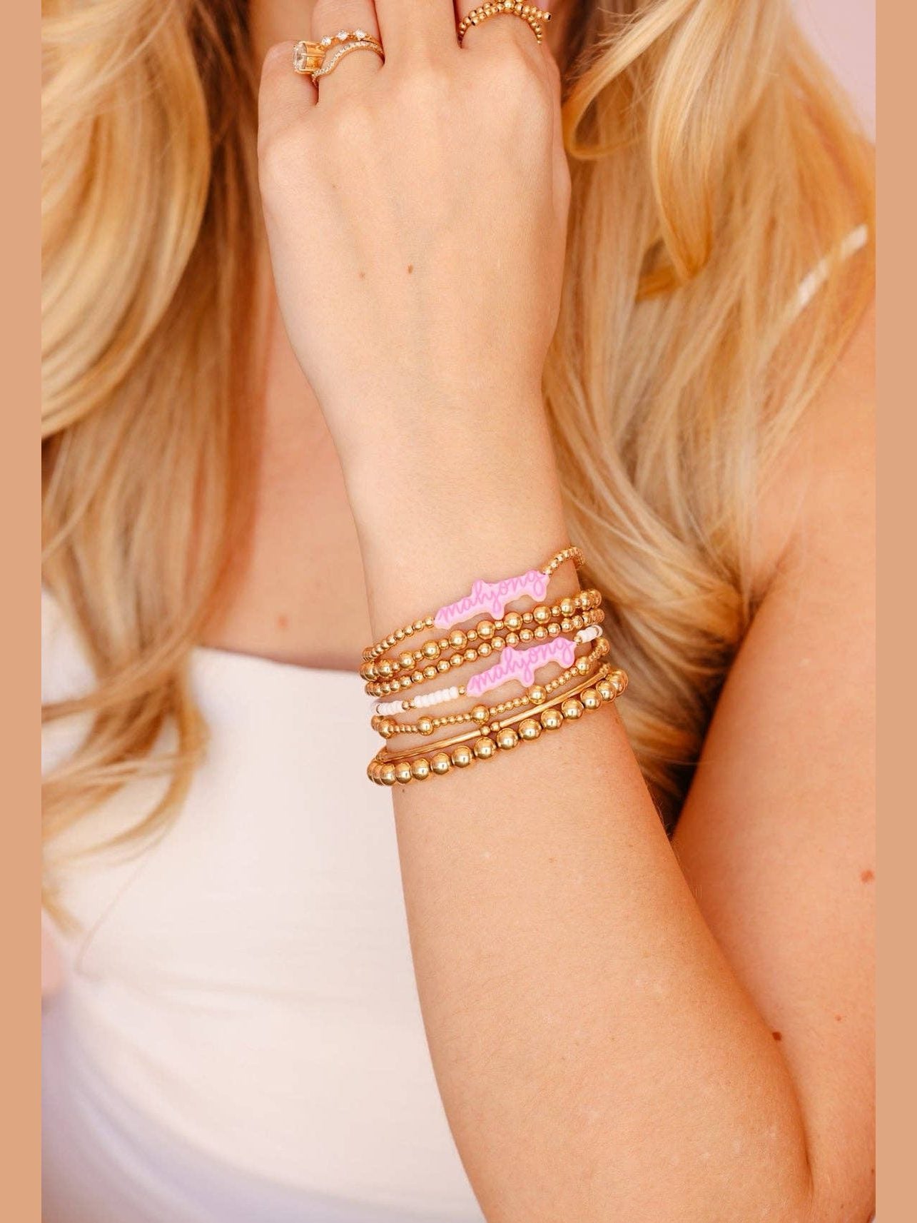 Mahjong Pink Bracelet on Color