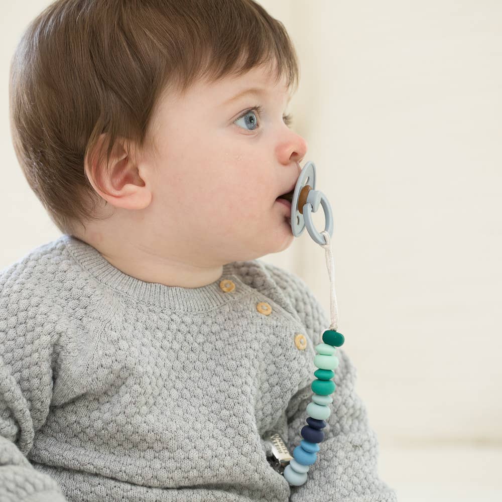 Blue Multicolor Pacifier Clip