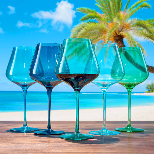 Beaches of Hawaii Wine Glassware | 5 Set, 20 OZ