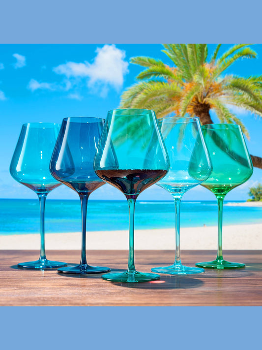 Beaches of Hawaii Wine Glassware | 5 Set, 20 OZ