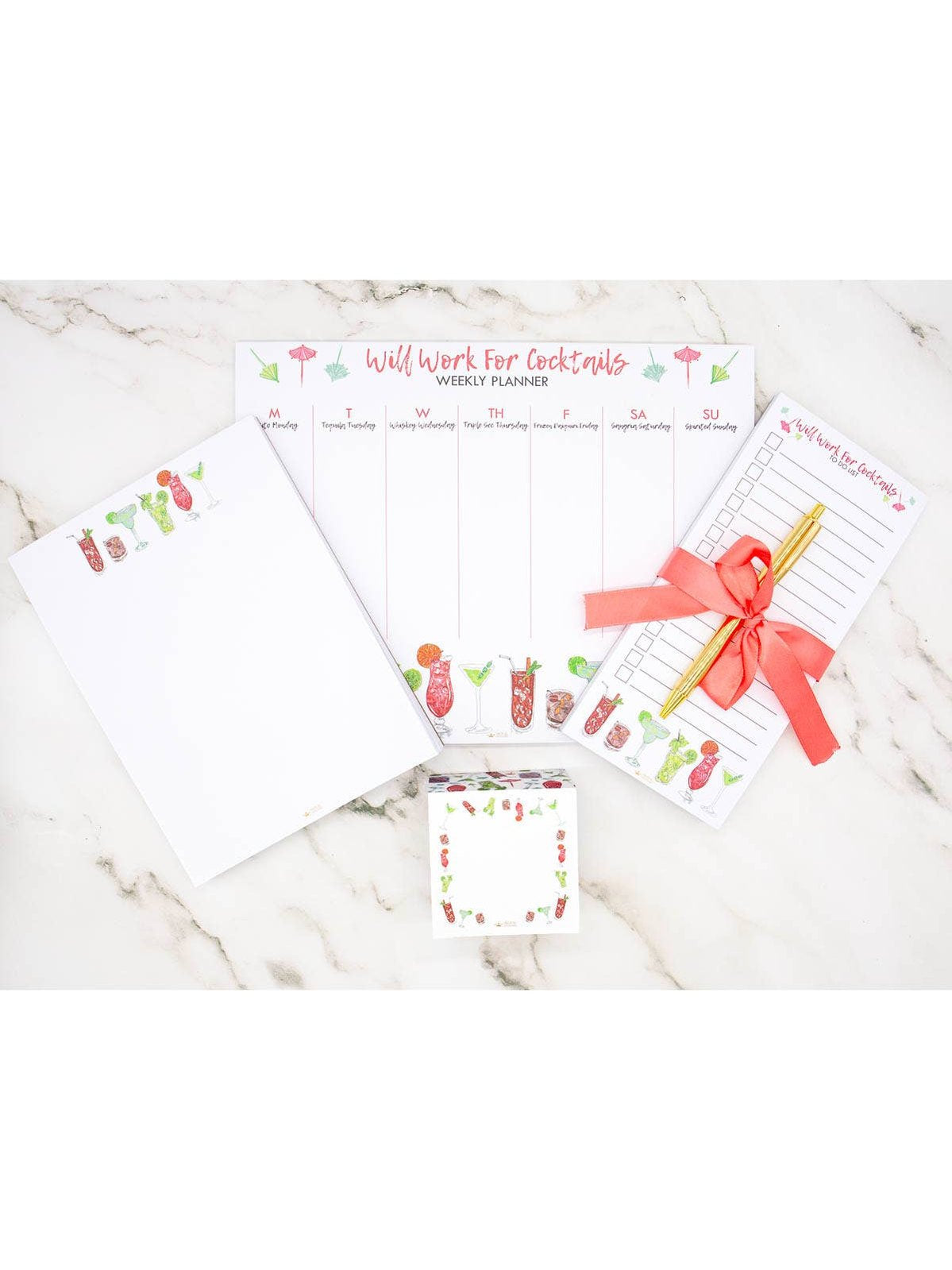 Cocktails Note Cube White/Multi 3x3