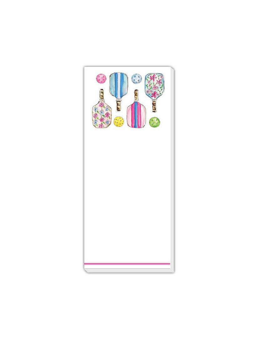 Handpainted Preppy Pickleball Paddles Skinny Notepad