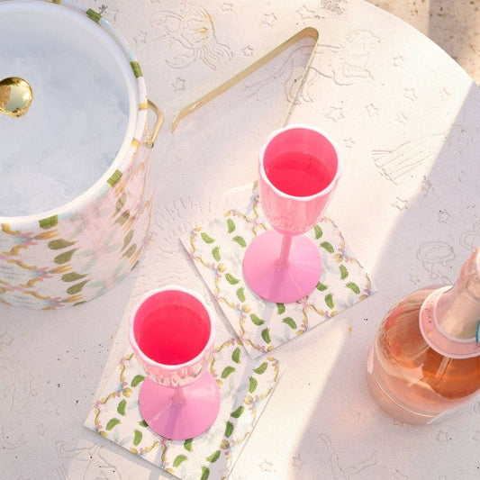 Garden Party Scalloped Acrylic Champagne Flutes, Pink (Set of 4) – SumnerEdit