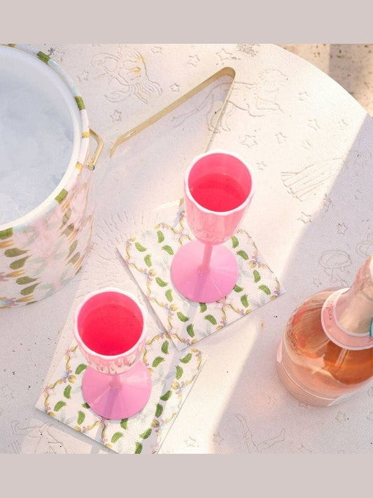 Garden Party Scalloped Acrylic Champagne Flutes, Pink (Set of 4) – SumnerEdit