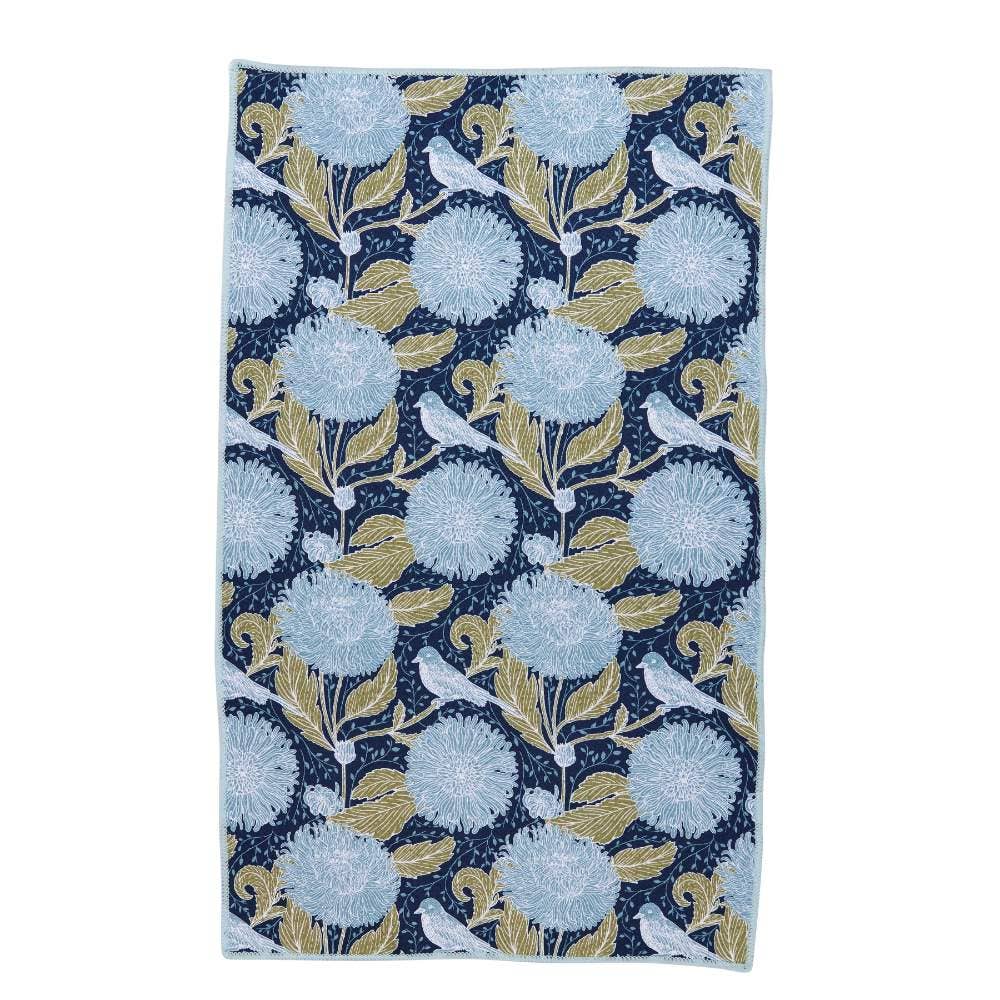 Chrysanthemum Bird Eco Kitchen Tea Towel