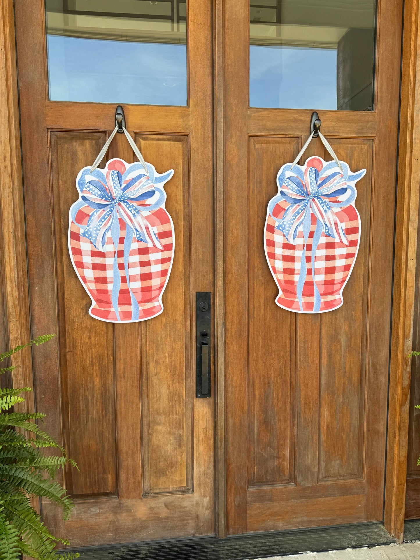 Red white and Blue Jar