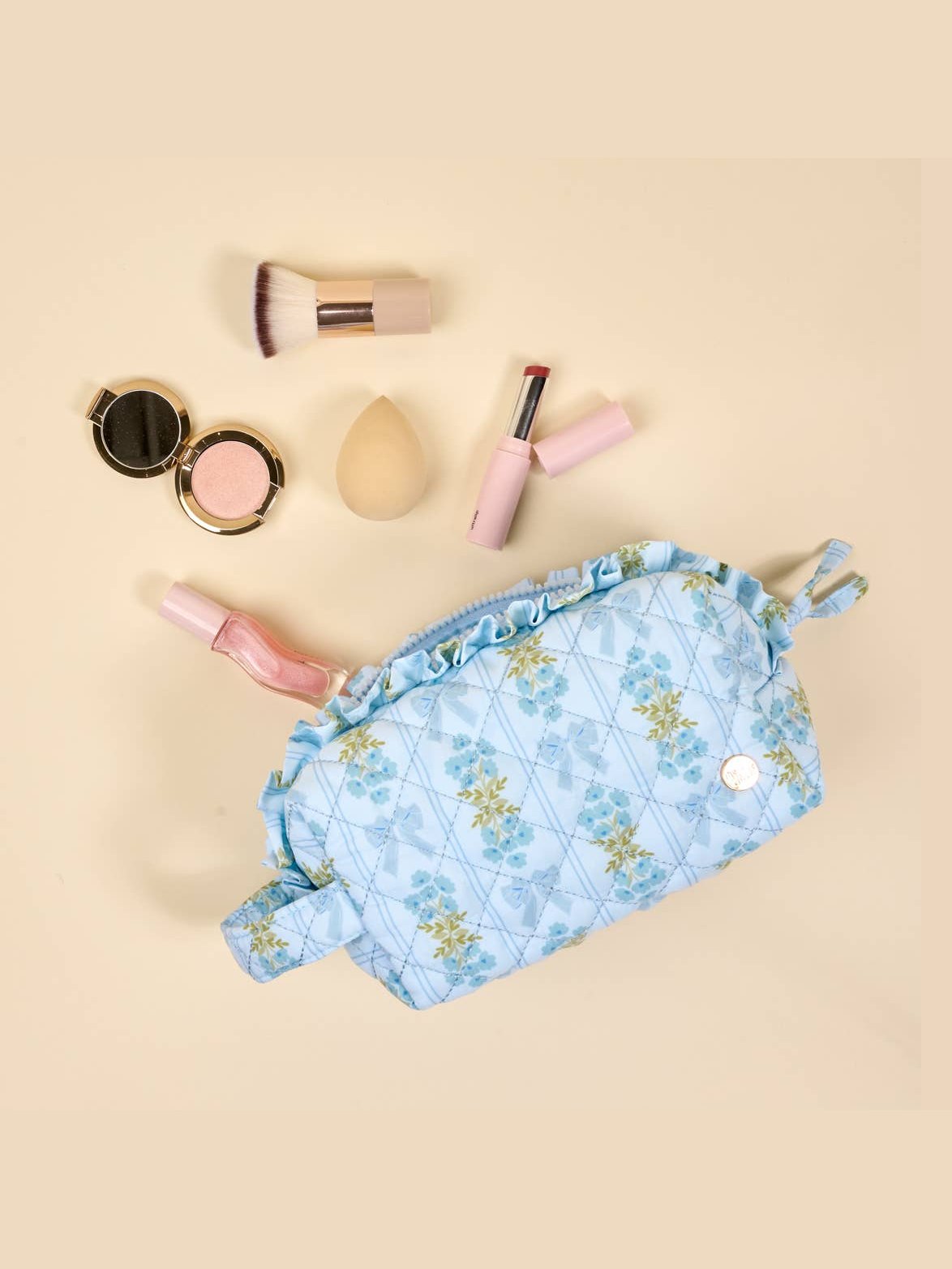 Essentials Quilted Cosmetic Pouch–Oh So Fancy Blue