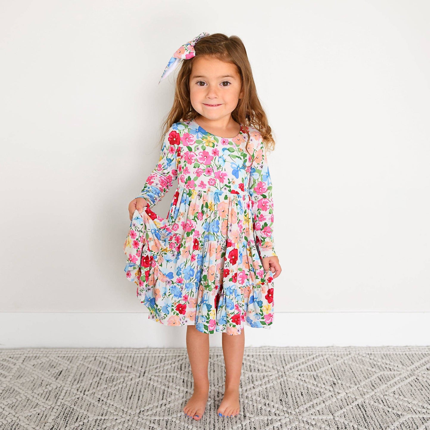 Kaylee SWING DRESS Bamboo Floral Kids Clothing Outfit