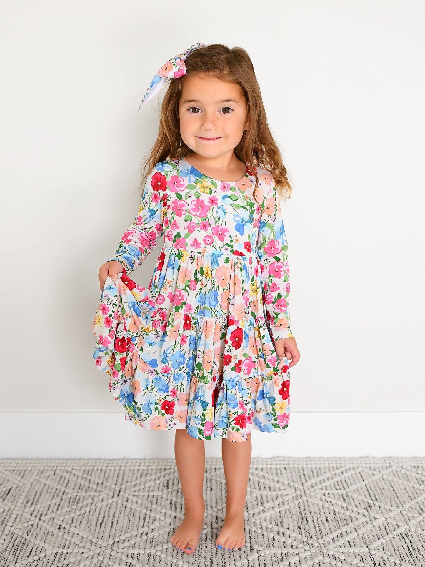 Kaylee SWING DRESS Bamboo Floral Kids Clothing Outfit