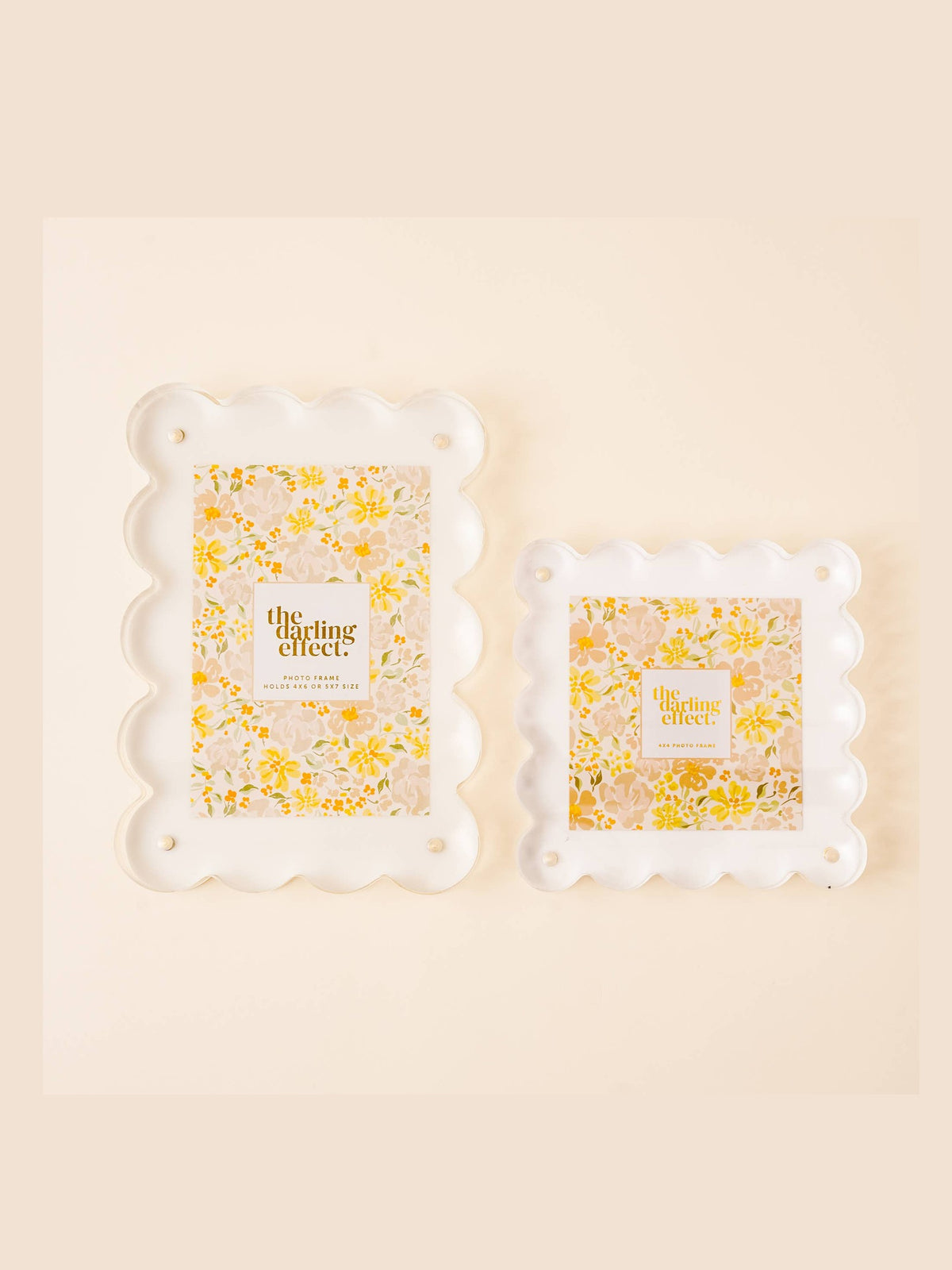 Scalloped Acrylic Frame-White
