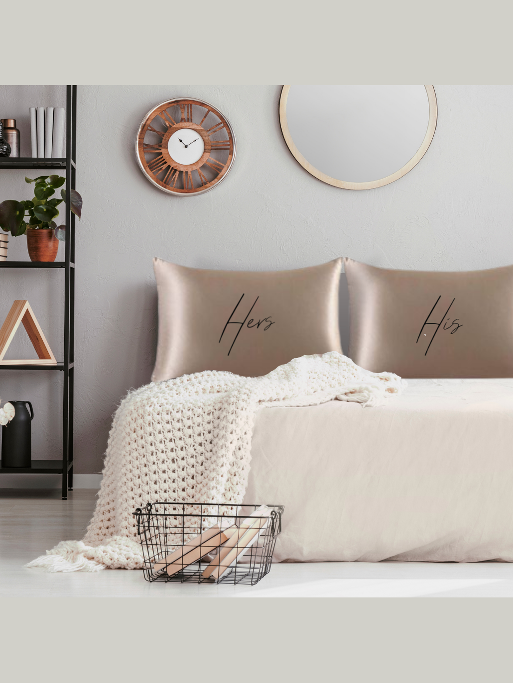 His and Hers Satin Pillowcases Set