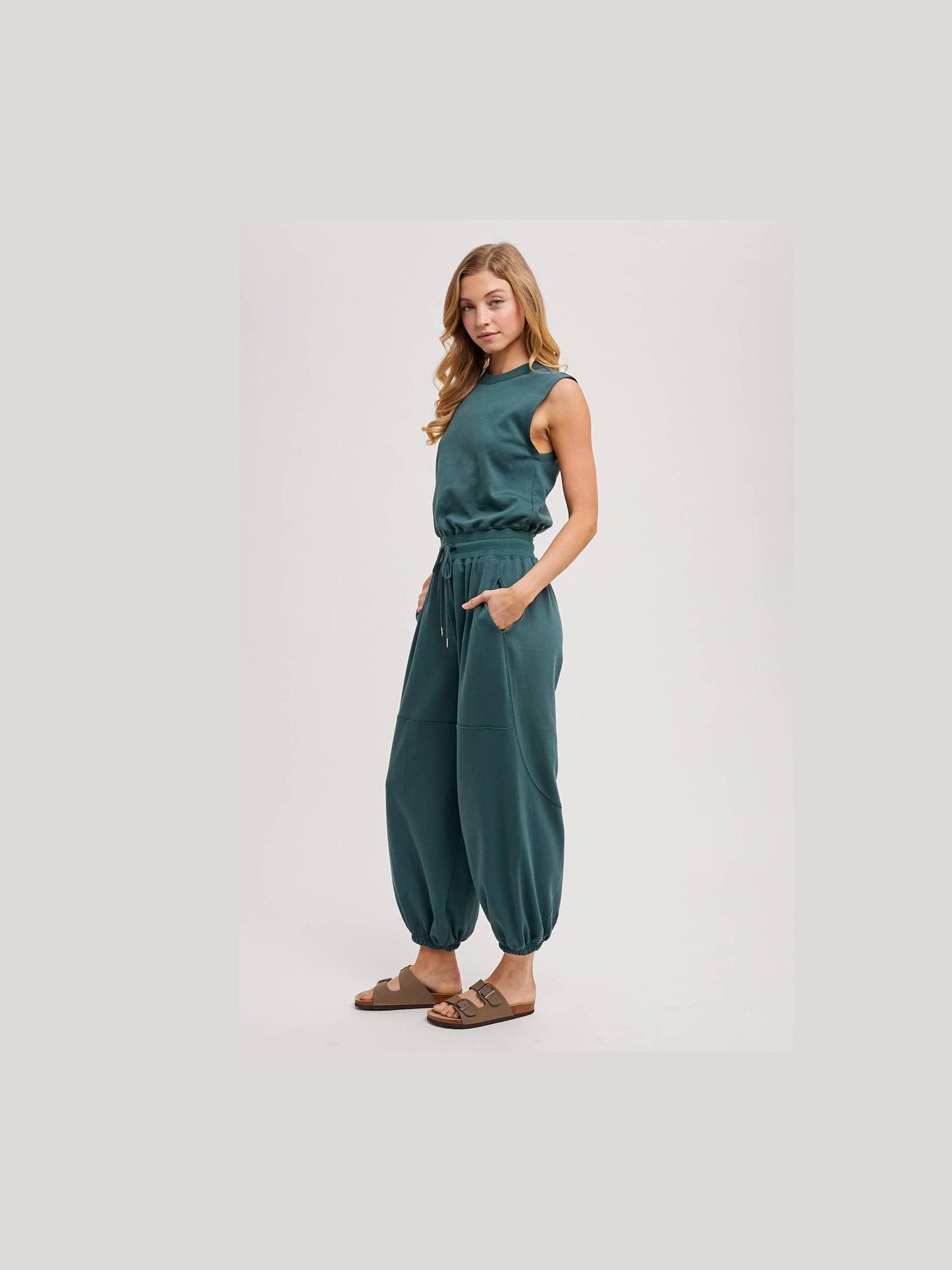 Sleeveless Ecru Jumpsuit