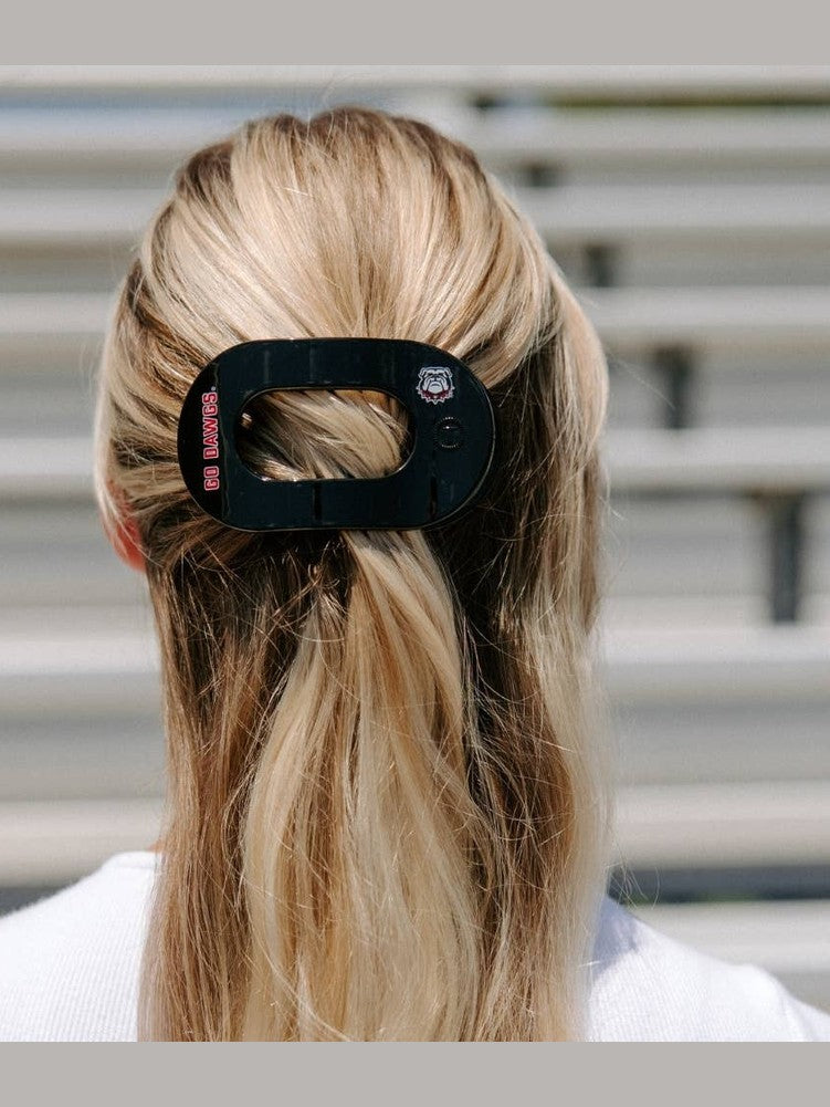 Flat Round Hair Clip | Medium | Go Dawgs!