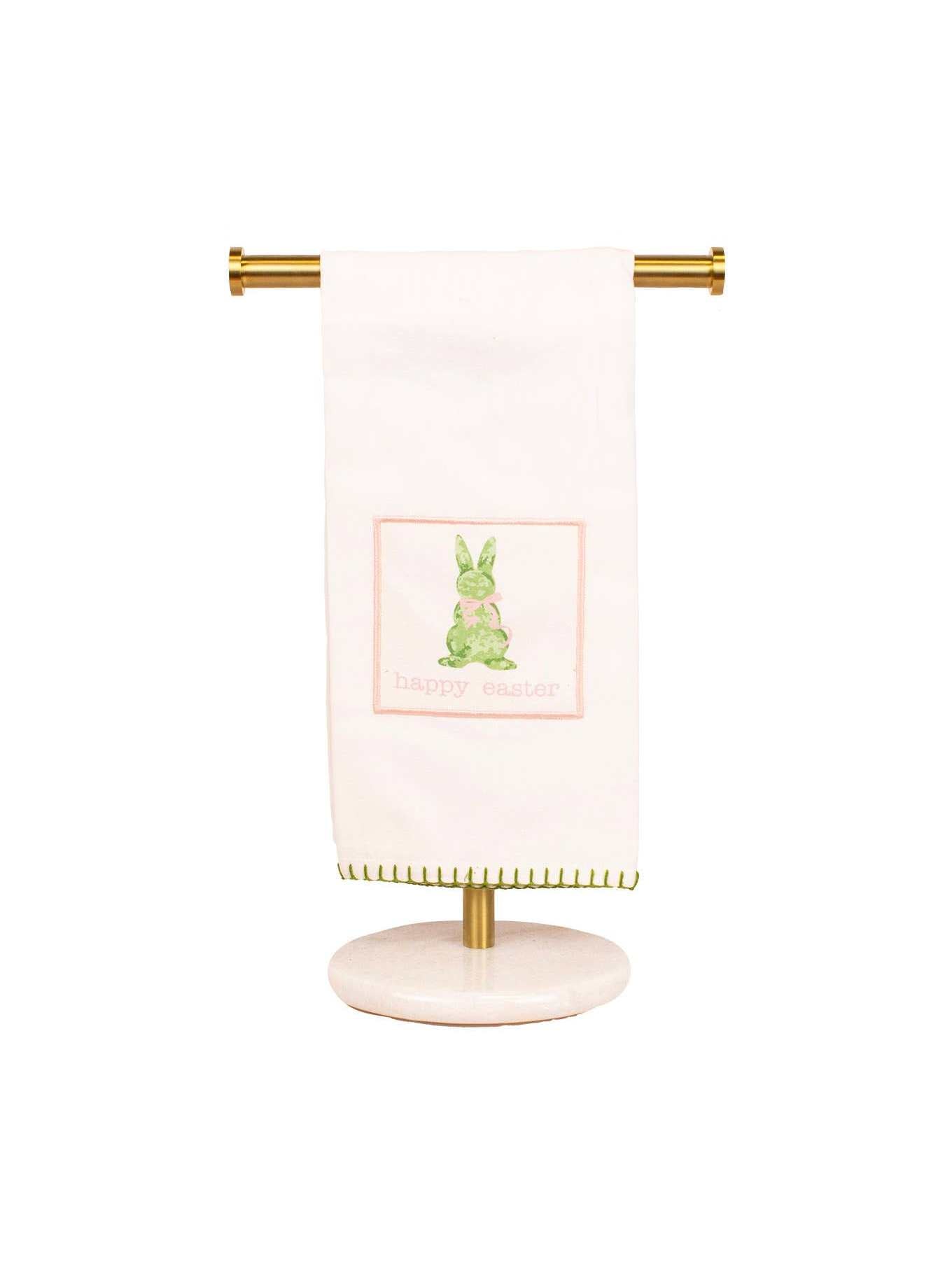 Kiara Boxwood Bunny Hand Towels White/Pink/Multi 20x28 Set of 2