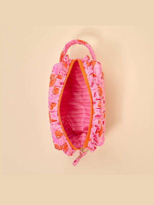Essentials Quilted Cosmetic Pouch–Poppin' Petals Hot Pink