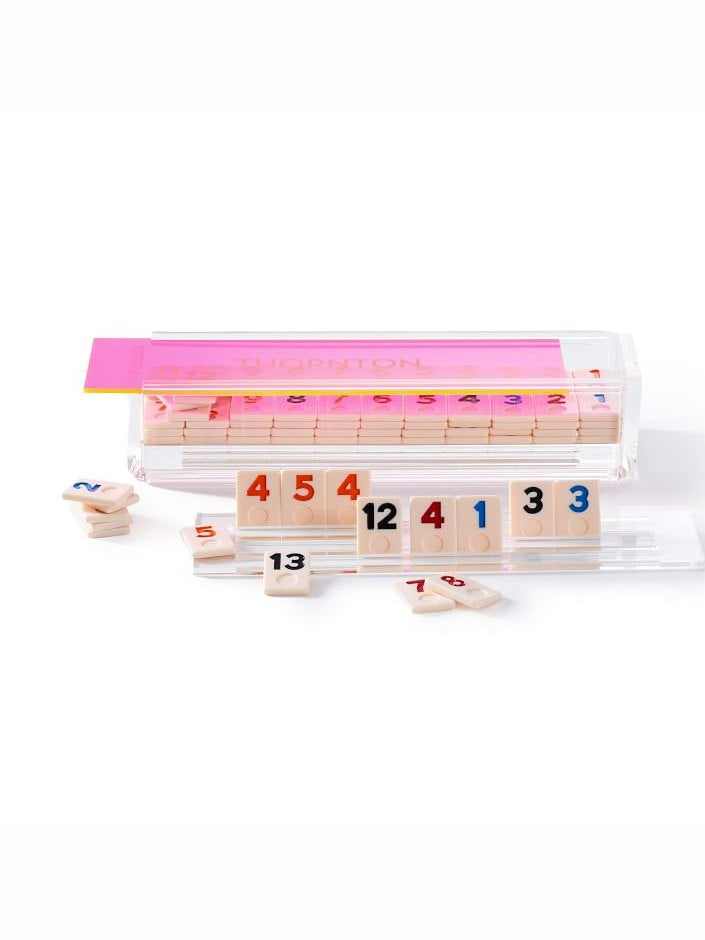Pink Acrylic Rummikub Set - Stylish & Durable