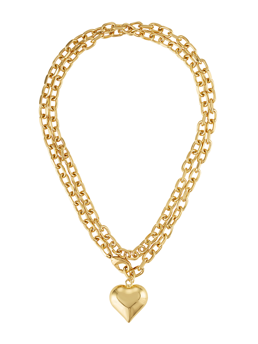 Poppy Puffy Heart Necklace