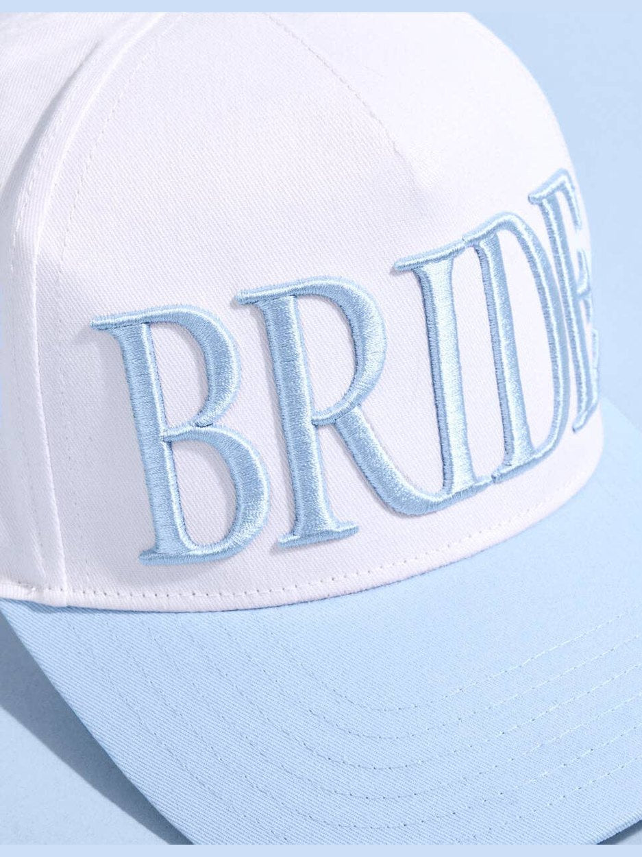 Something Blue Hat - Embroidered Hat, Bride Gift, Bachelorette