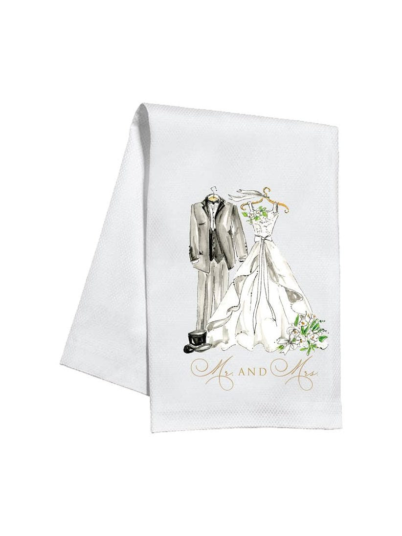 Handpainted Bridal Attire Kitchen Towel