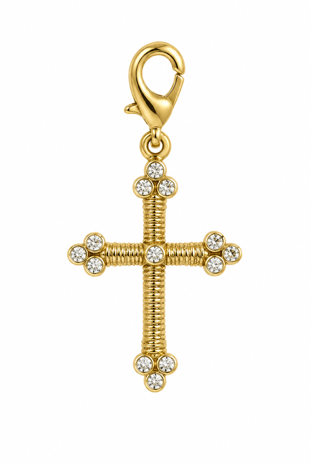 Crystal Border Cross Charm