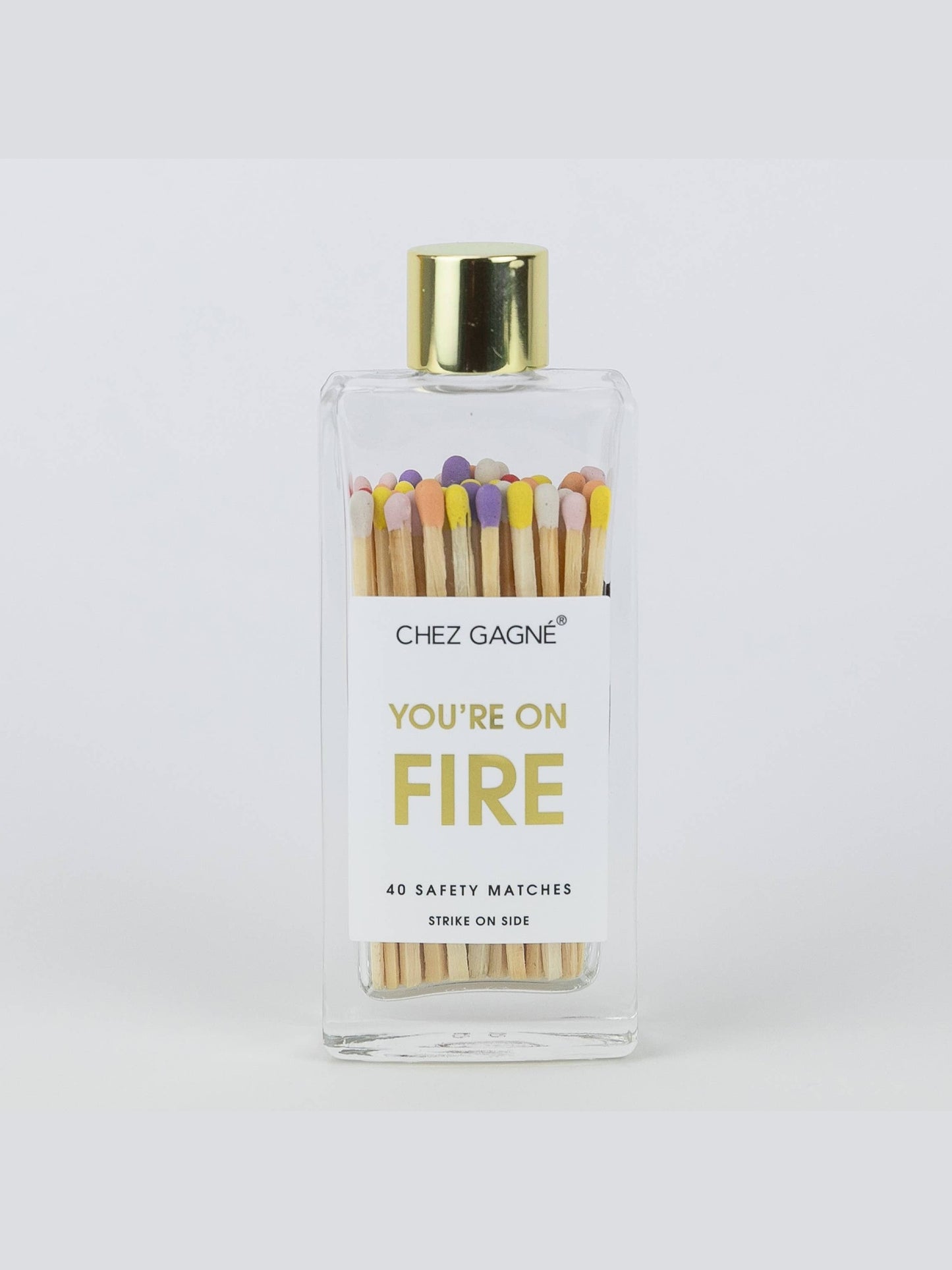You're on Fire - Glass Bottle Safety Matches - Rainbow/Multi