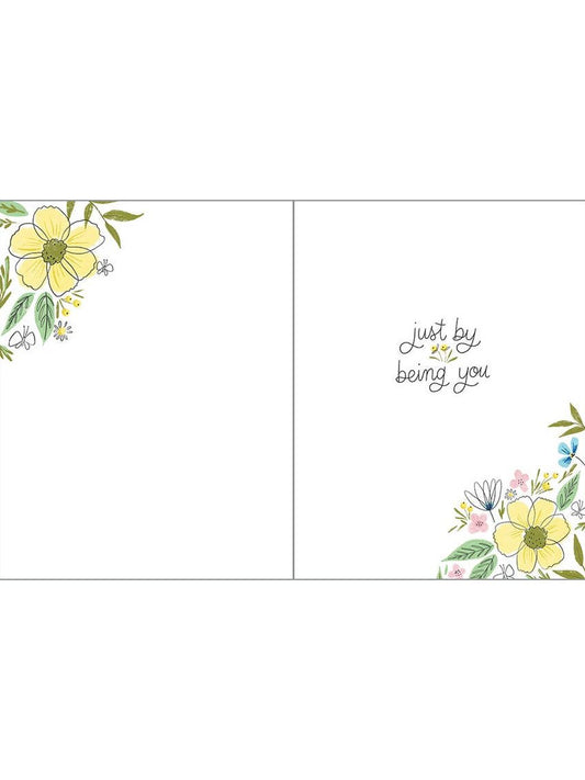 Thinking of You Greeting Card - Yellow Happy Flowers
