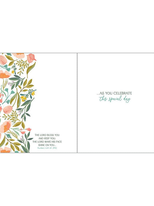 With Scripture Religious Greeting Card - Tulip Cross