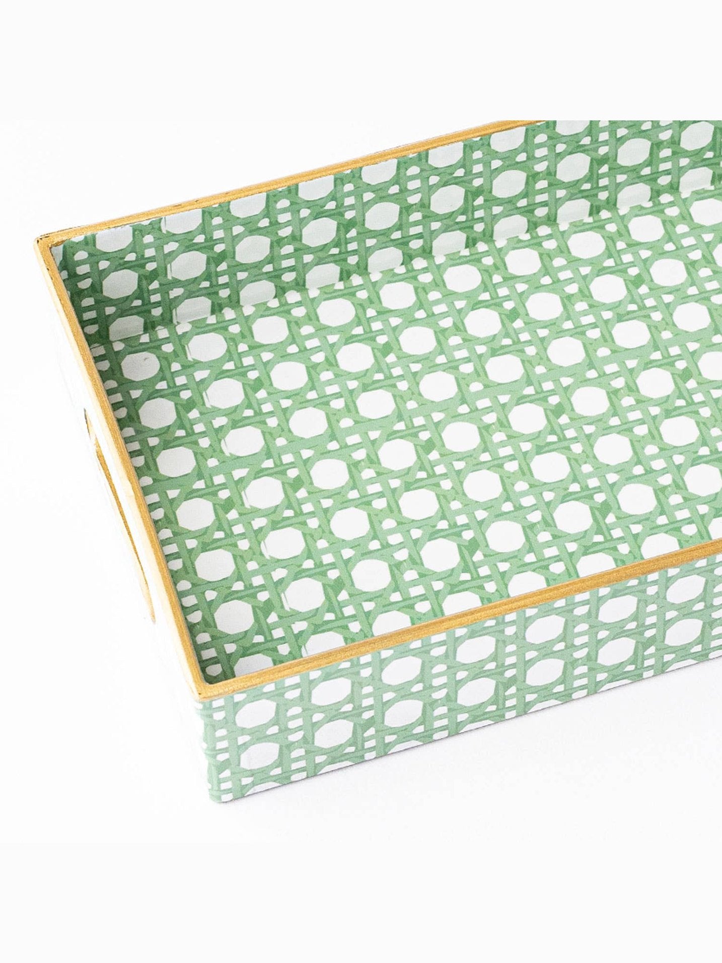 Green Cane Vanity Tray