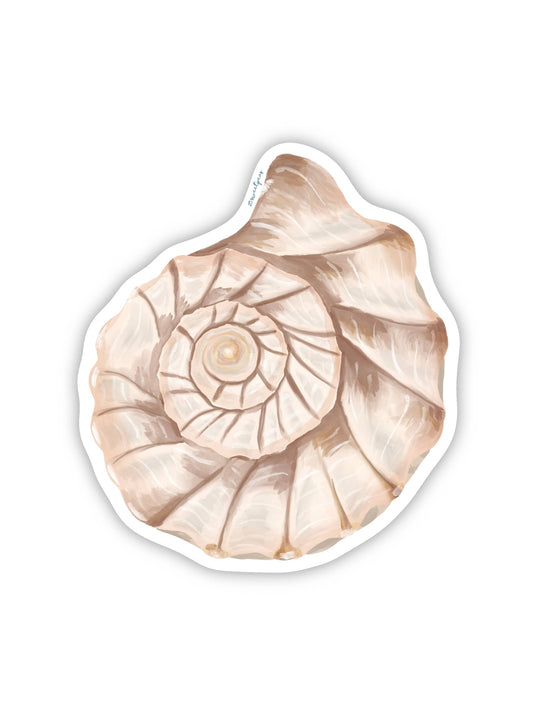 Whelk Shell Top Sticker, Beach Sticker, Seashell