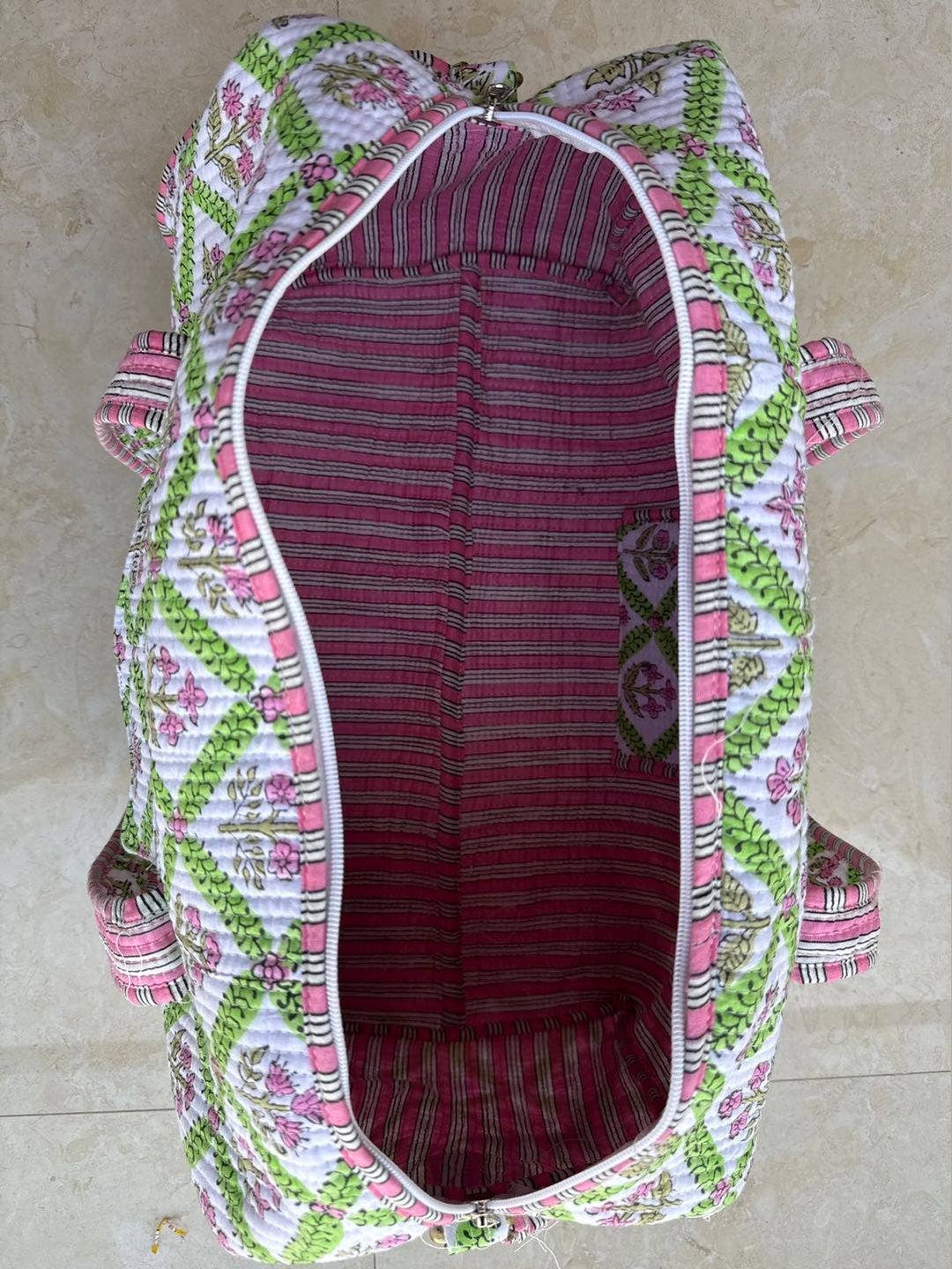 Scottie Pink and Green Floral Duffel Bag
