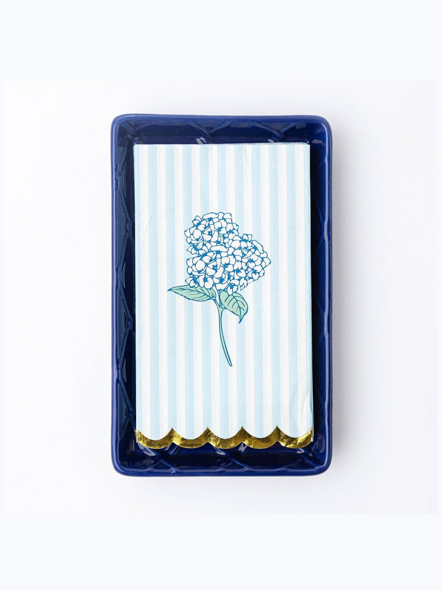 Navy Textured Guest Towel Tray
