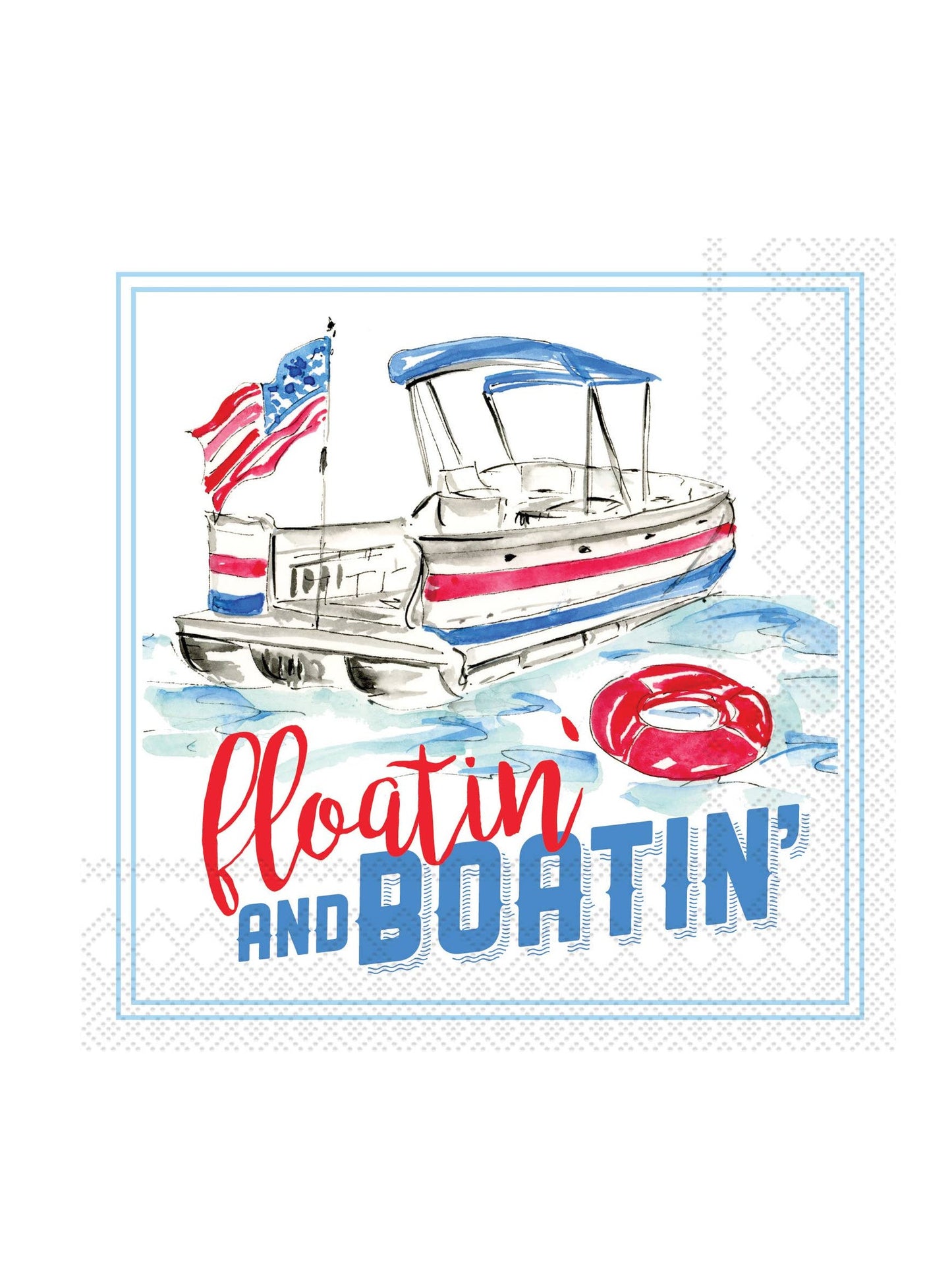Paper Cocktail Napkin 20 Ct Floatin And Boating Rosanne Beck