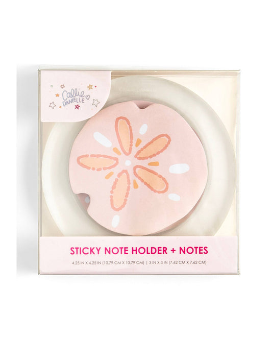 Sand Dollar Sticky Notes with Acrylic Holder