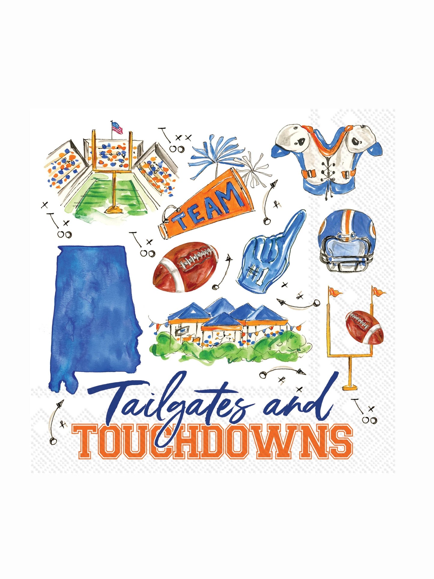 Paper Cocktail Napkins 20 Ct Auburn Al Pep Rally