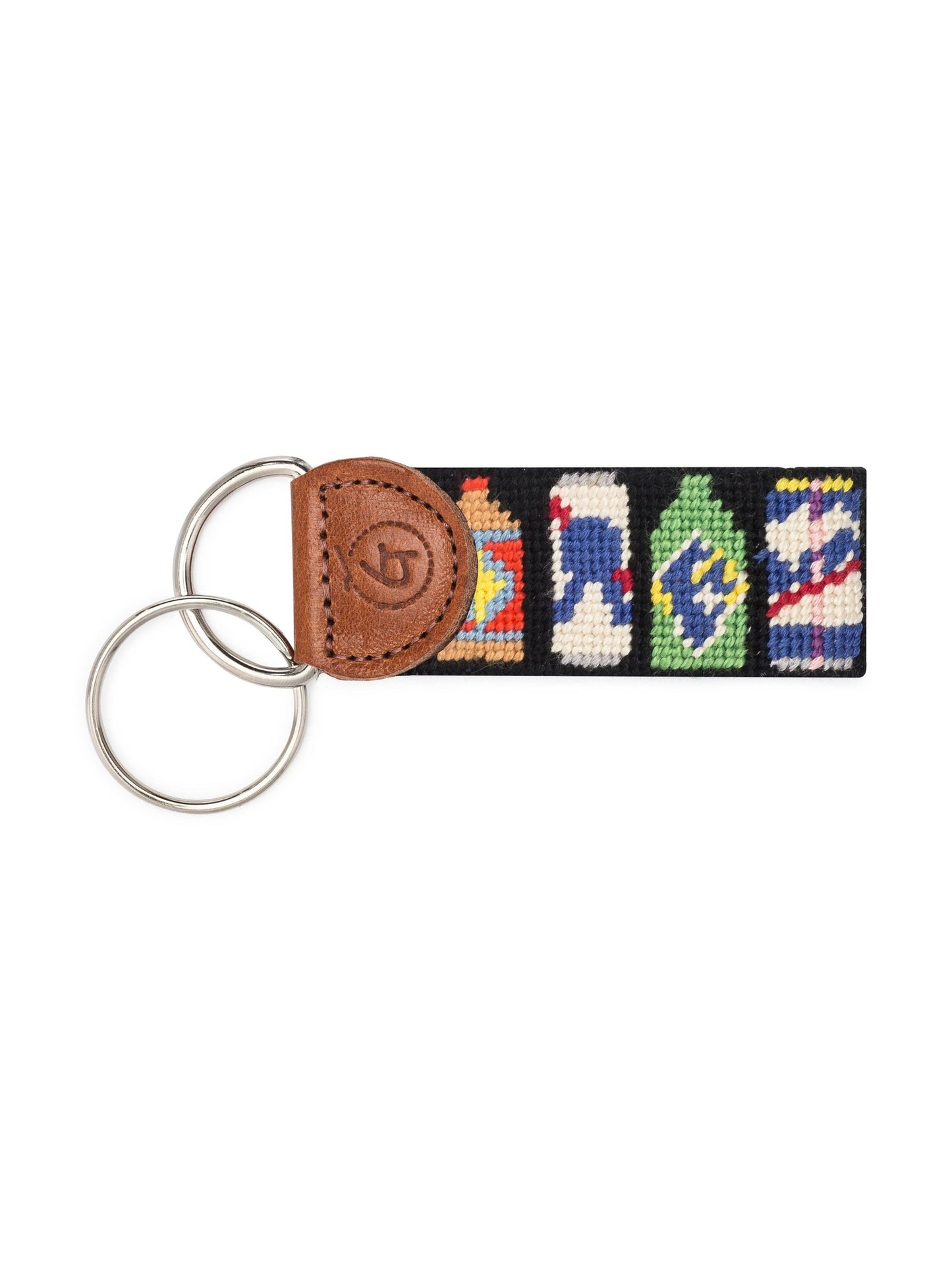 Beer Needlepoint Keychain
