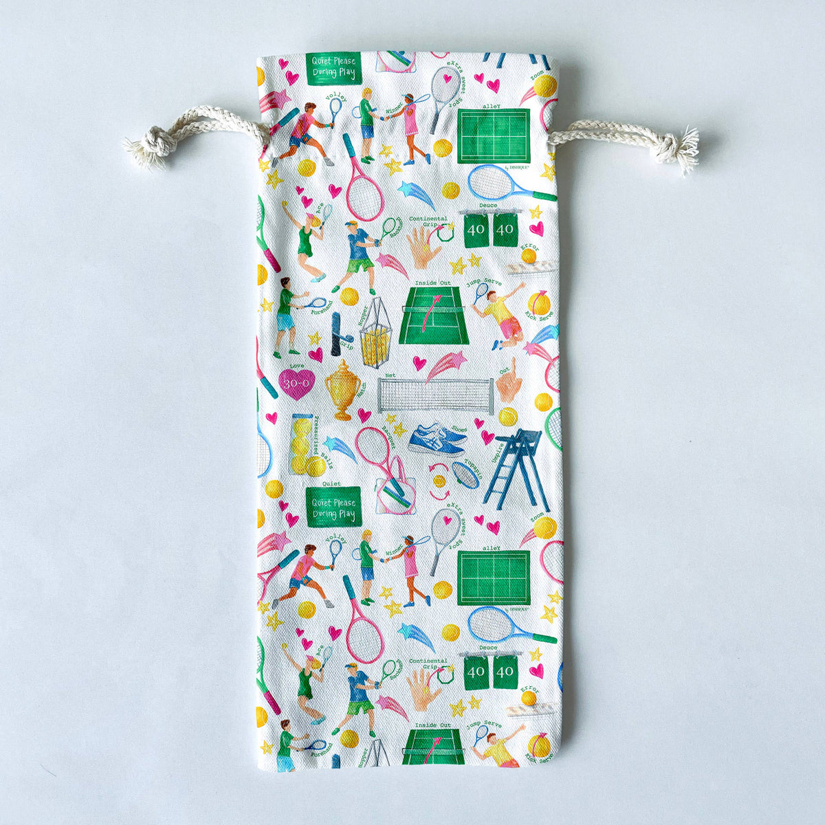 Tennis Themed Wine/Liquor Bottle Gift Bag