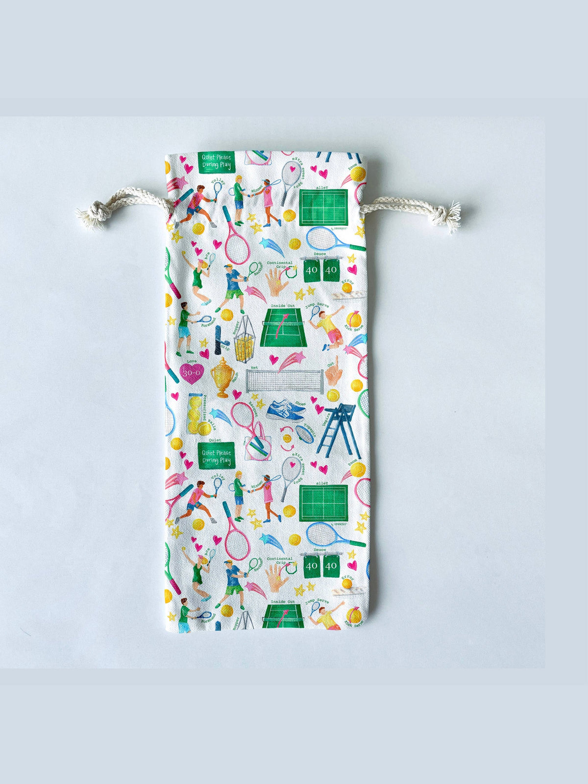 Tennis Themed Wine/Liquor Bottle Gift Bag