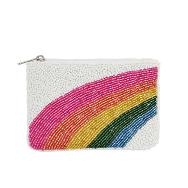 Rainbow Beaded Coin Purse