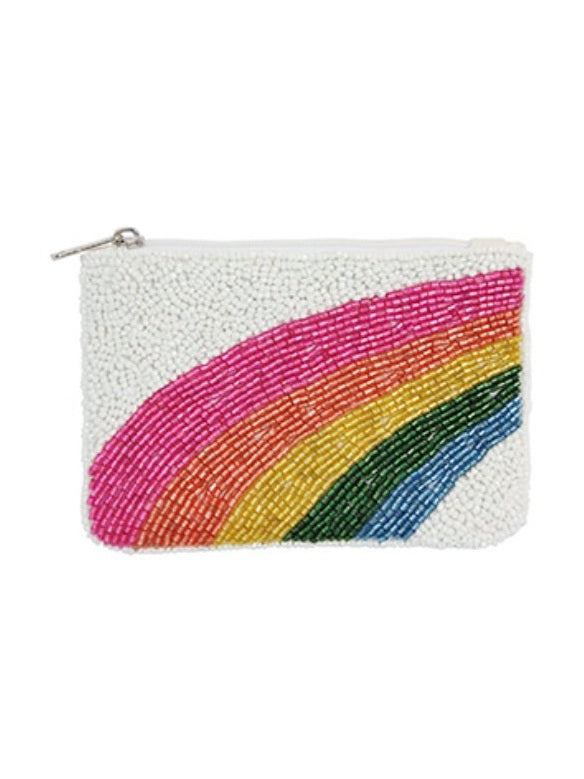 Rainbow Beaded Coin Purse