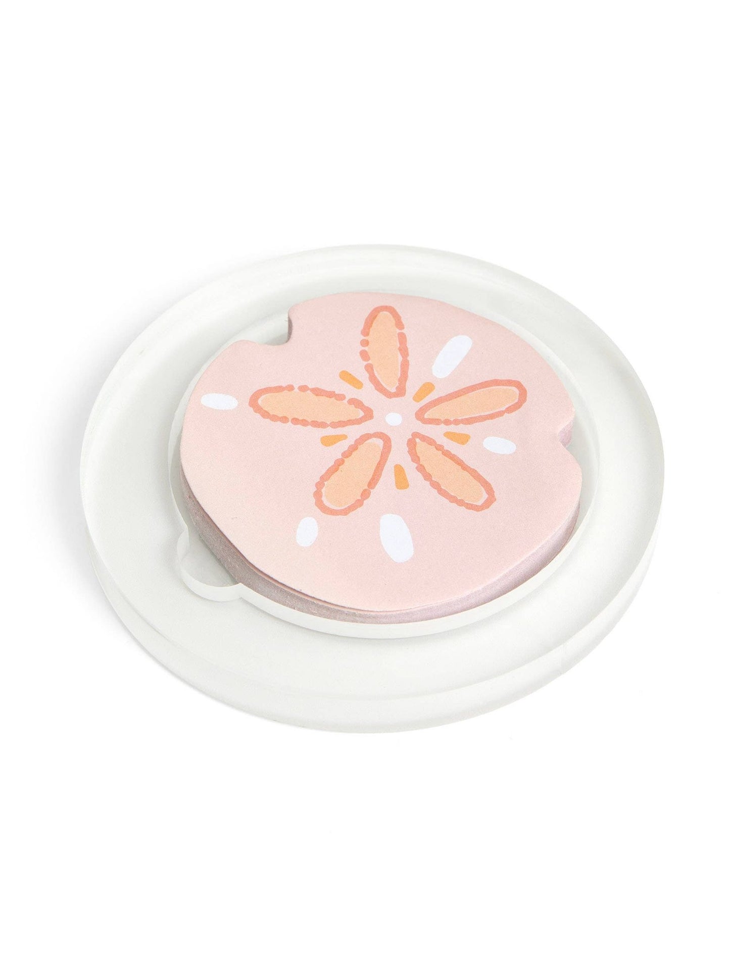 Sand Dollar Sticky Notes with Acrylic Holder