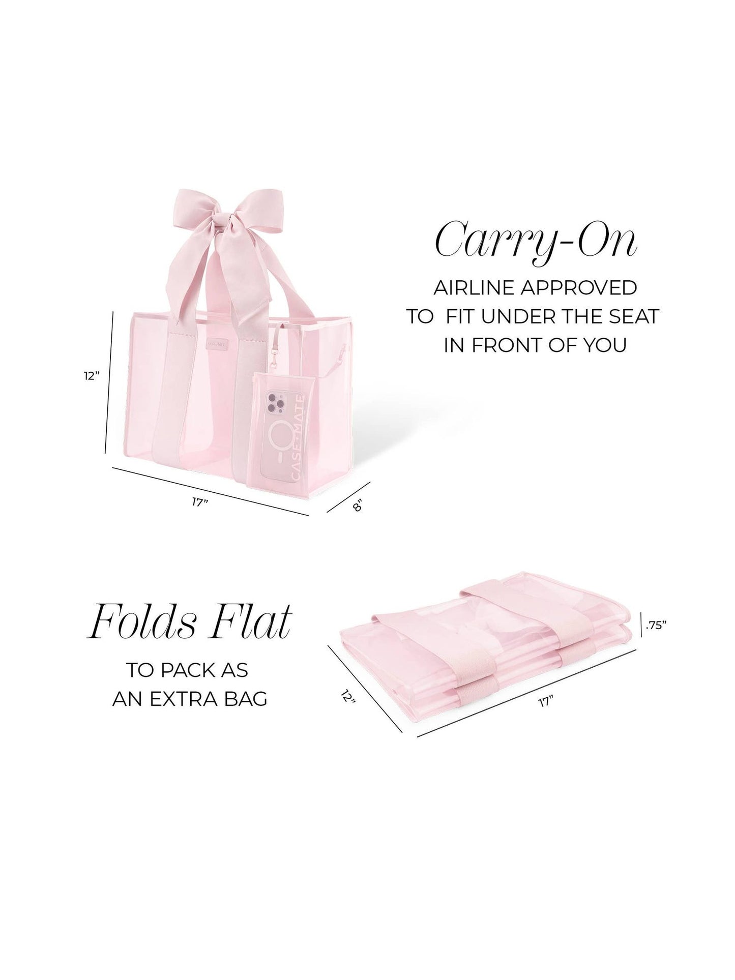 Case-Mate Ballet Pink Bow Jelly Tote Bag