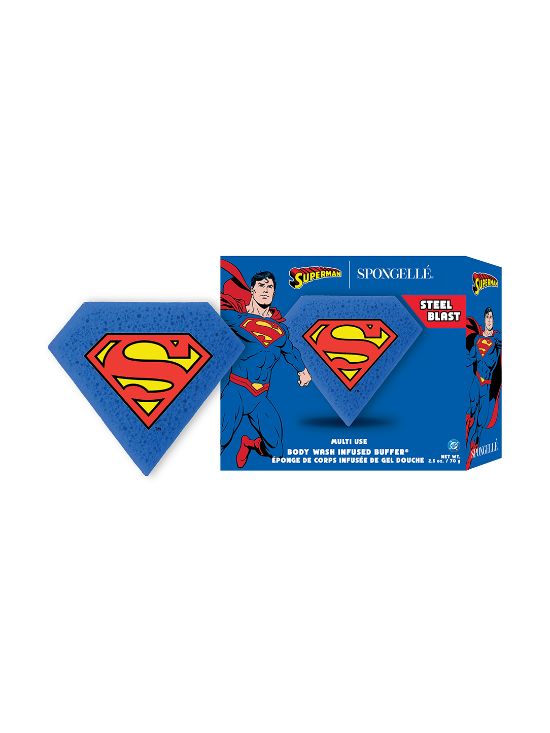 Superman Steel Blast DC Body Wash Infused Buffer
